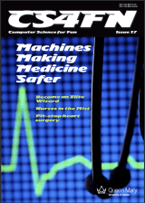 Magazine cover for cs4fn's special issue on medical devices and patient safety