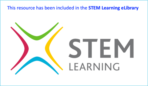 A badge made from the STEM Learning logo with text saying "This resource has been included in the STEM Learning eLibrary"