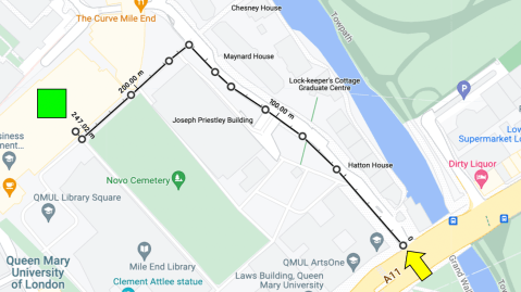 Route to Francis Bancroft building