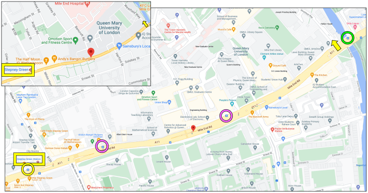 Route to Francis Bancroft Building from Stepney Green station