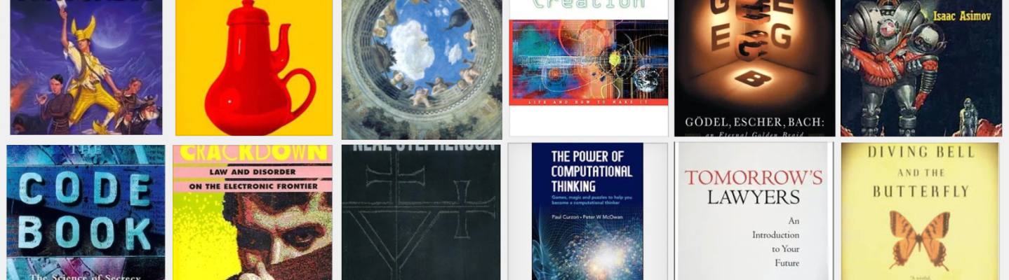 A snapshot of the range of books recommended for computer science students by Paul Curzon