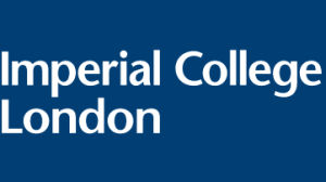 Imperial College London logo - white text on a dark blue background