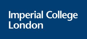 Imperial College London logo - white text on a dark blue background