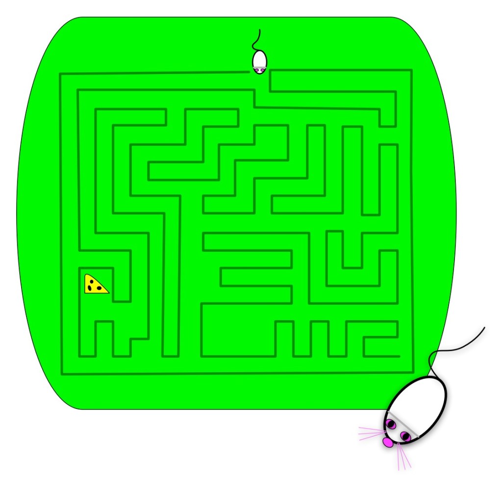 A mousemat maze