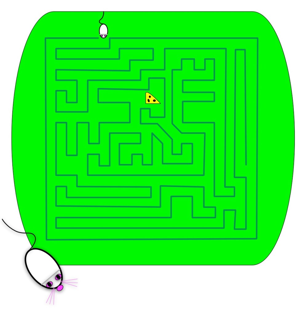 A mousemat maze