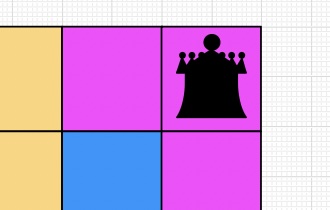 A corner of the Queens logic game showing a piece in play