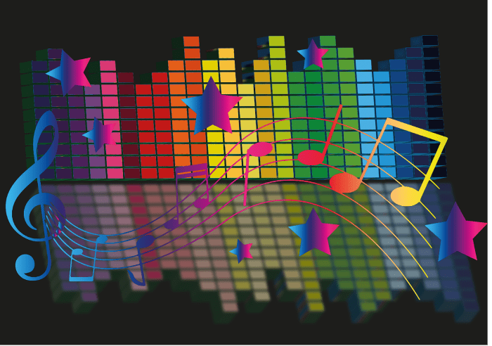 Music, equaliser, colourful